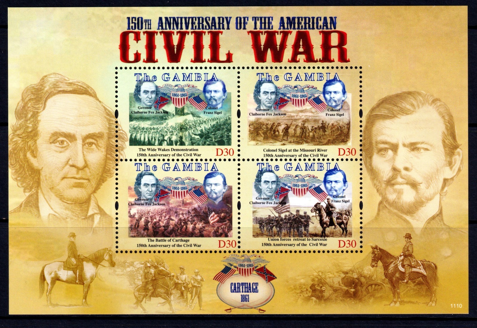 Gambia 2011 Civil War Mint MNH Miniature Sheet SC 3349