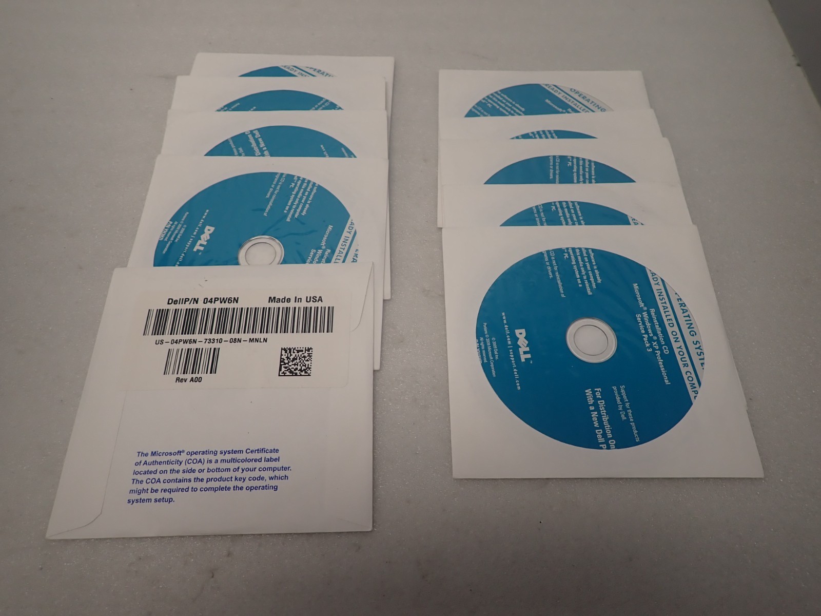 Lot of (10)Dell OS Reinstallation CD for Windows XP Professional SP 3 04PW6N New