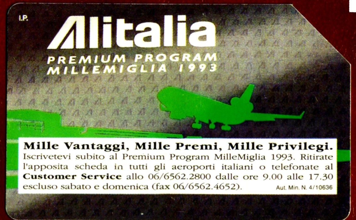G 246 C&C 2283 Used Telephone Card Alitalia 5.000 L. 2nd Quality