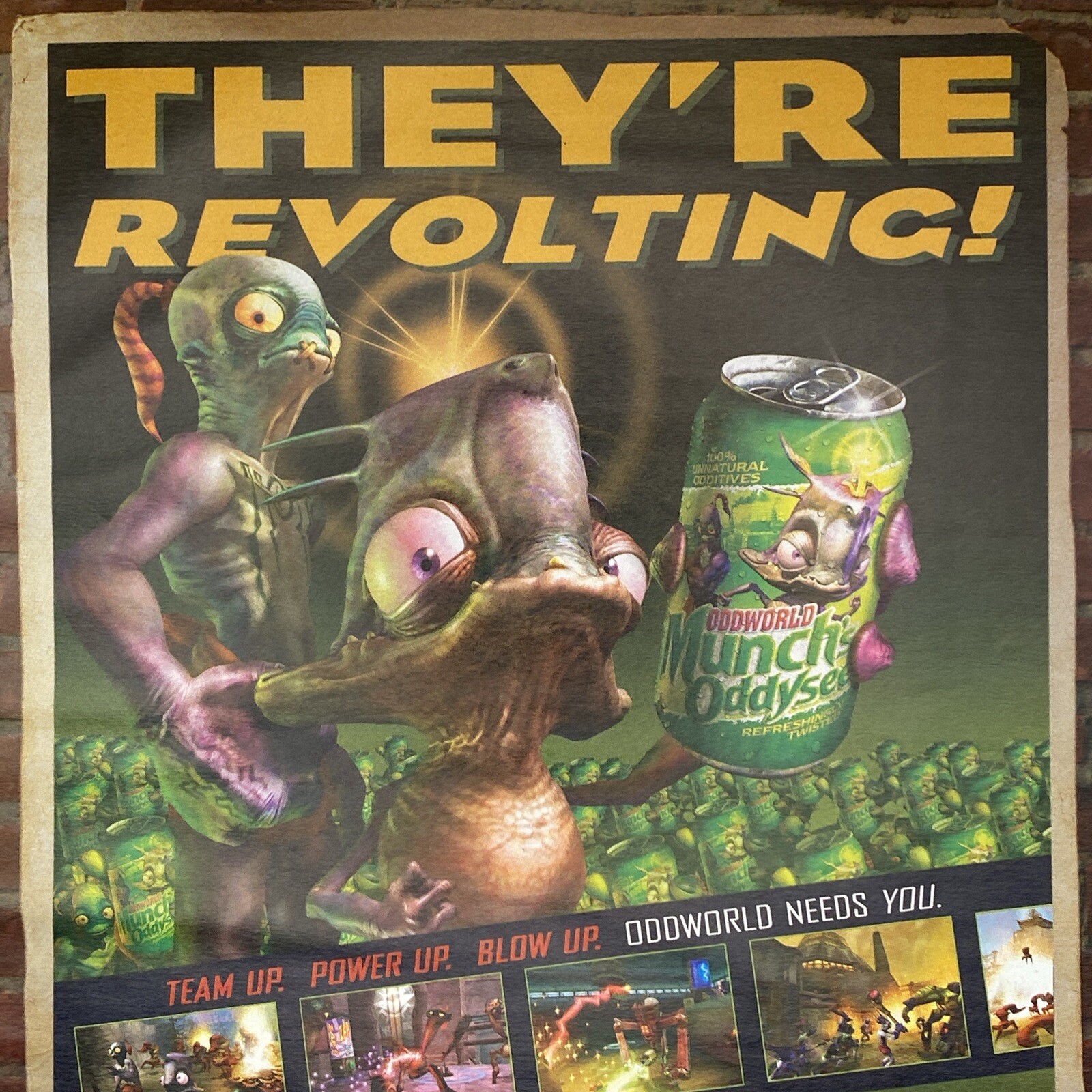 2001 Oddworld Munch's Oddysee PRINT AD Vintage XBOX Poster Art Original Gaming