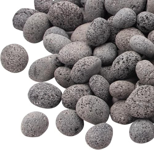 18.2 Pounds Black Lava Rocks for Fire Pit,Natural Lava Fire Stones,Volcanic 