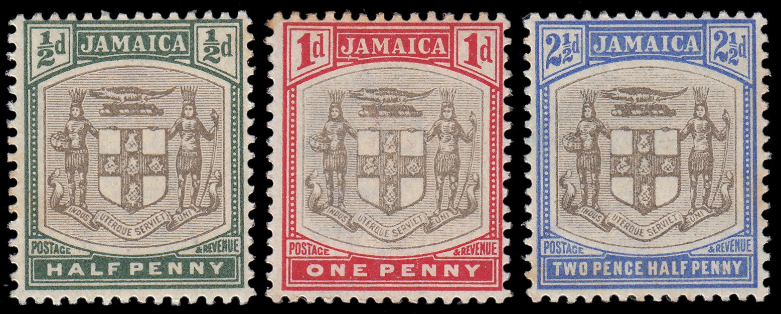 Jamaica 33/35 1904 Escudos MNH