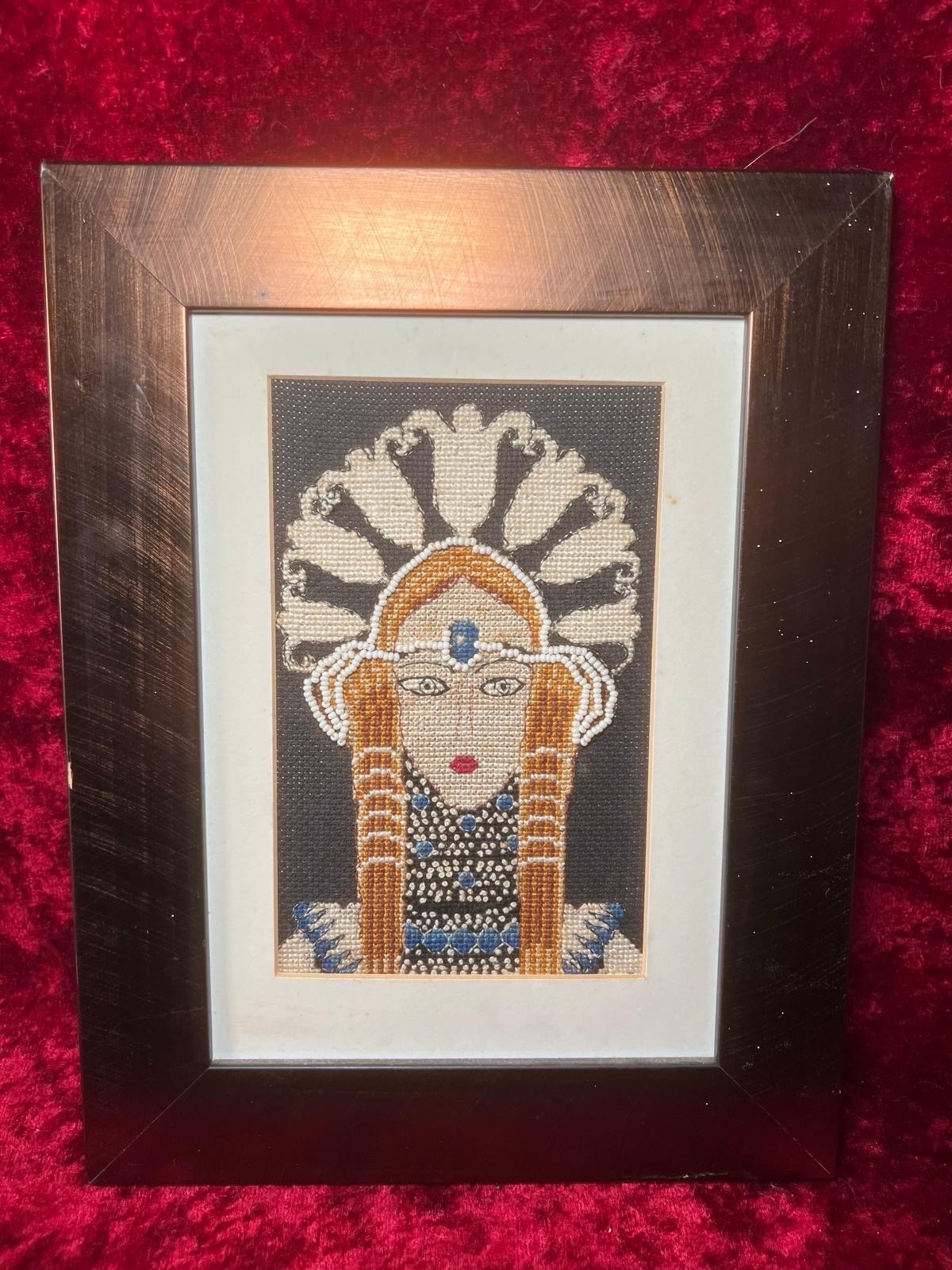 Maia The Art of Embroidery Beaded Picture Art Deco Style Titled Byzantine #565