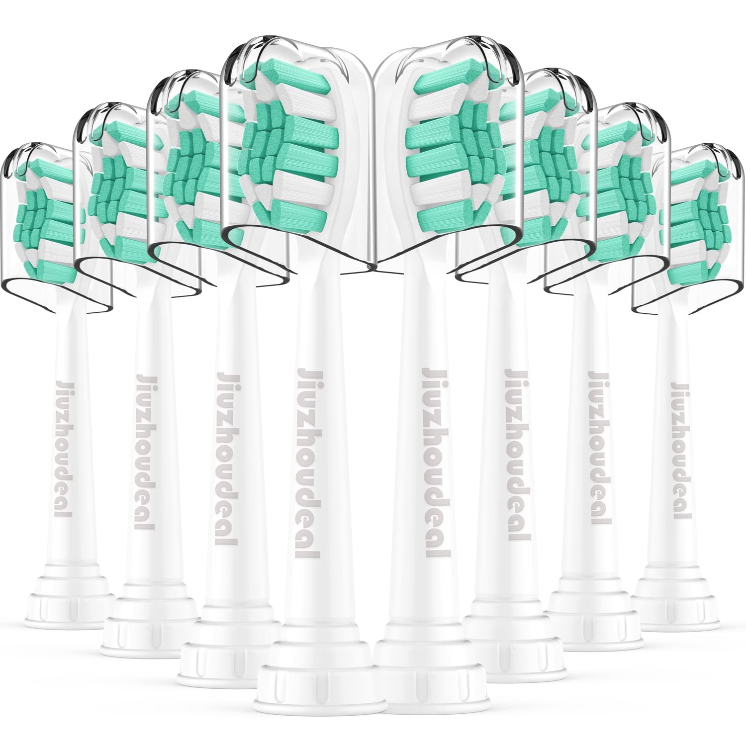 Jiuzhoudeal Replacement Toothbrush Heads 8 Count (Pack of 1), 8 Pack White 