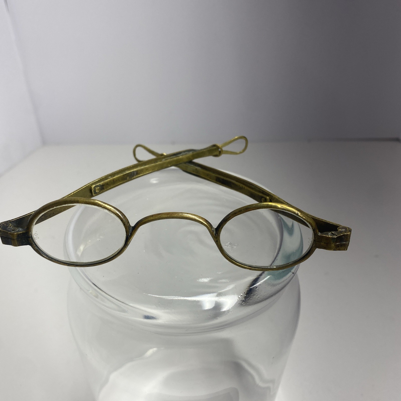 Antique Eyeglasses Oval Lenses Metal Frame with Original Case Pre-1930