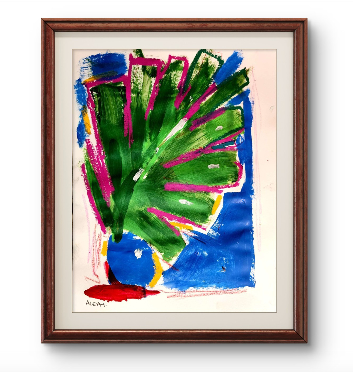 Aleph Original Art 14x11 Unique Abstract Expressionism Wall Art Gallery Paper