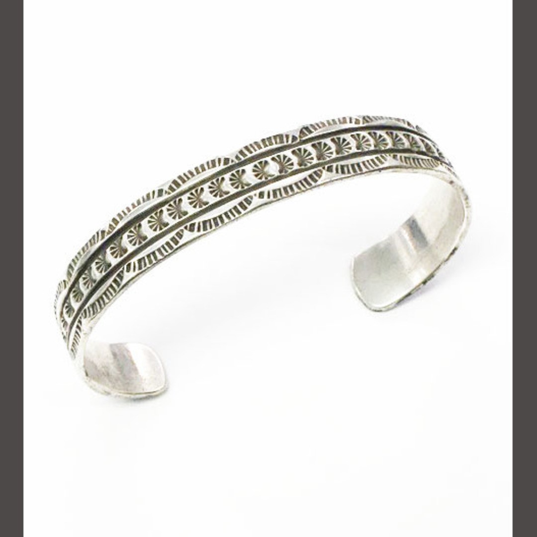 Navajo Silver Bangle HRM By Henry Mariano Stampwork 925 260209 Used 71d74710fb69