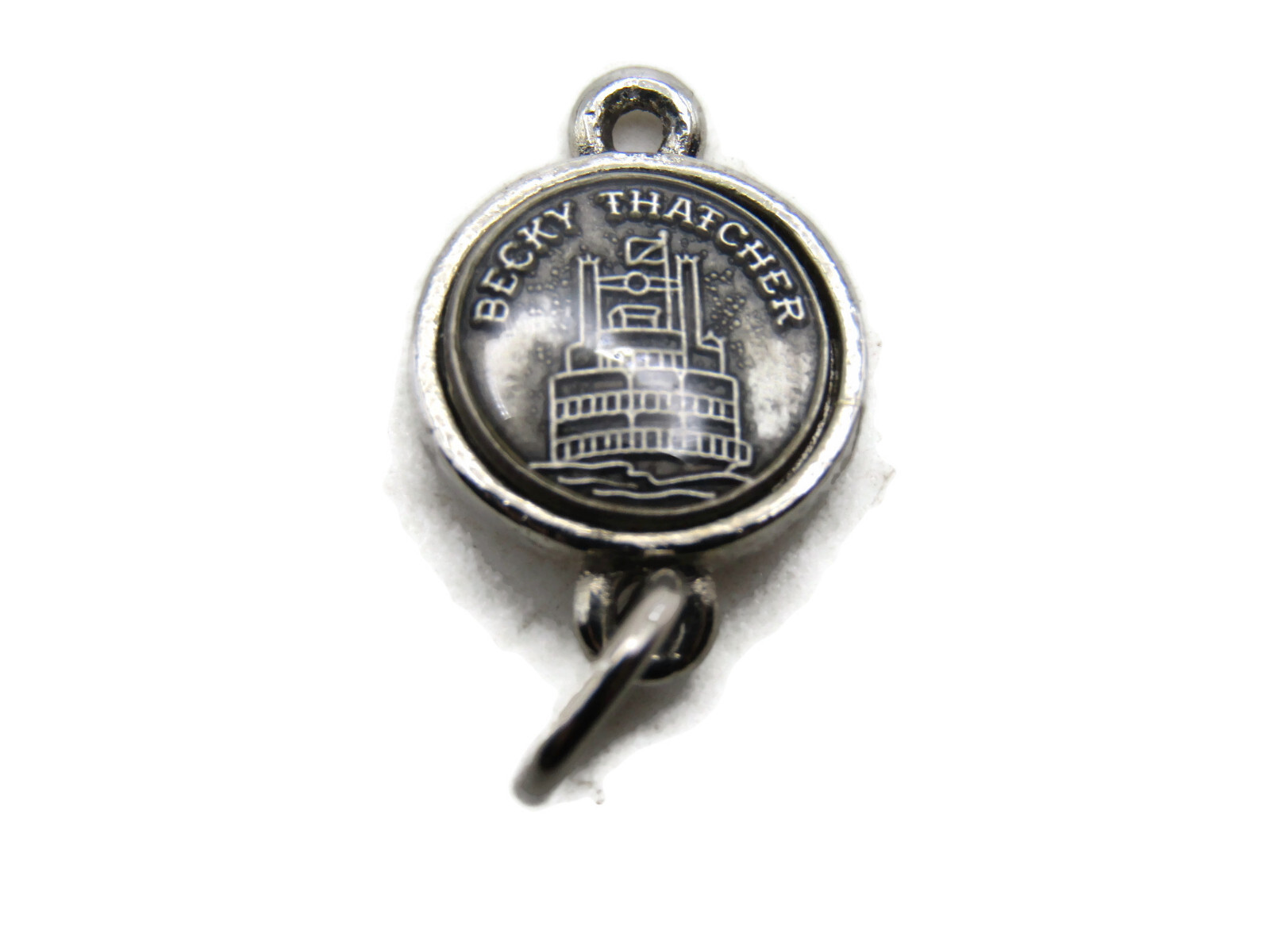 Becky Thatcher Castle Necklace Charm Silver Tone