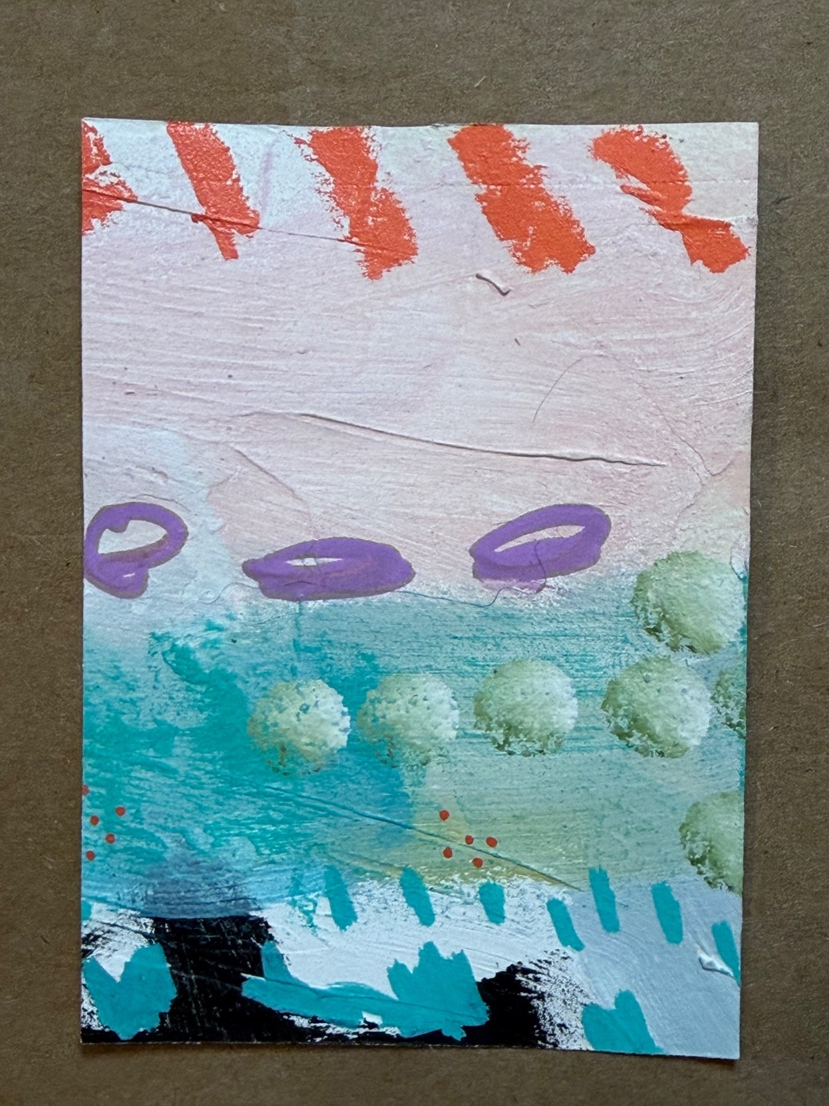 ACEO Art Card Abstract Mixed Media Painting Signed Original OOAK