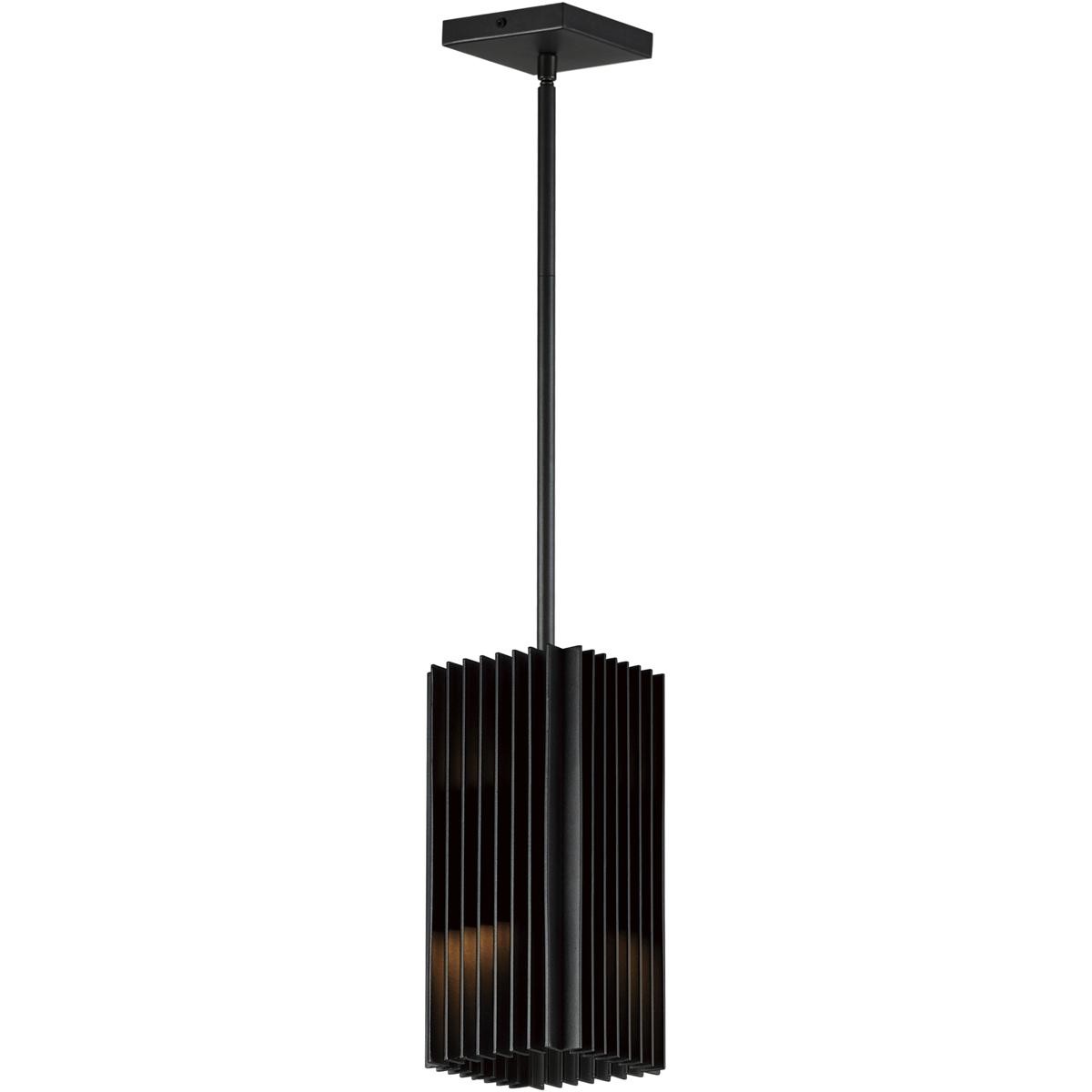 ET2 Contemporary Lighting E30119-BK Rampart LED 5.5 inch Black Outdoor Pendant