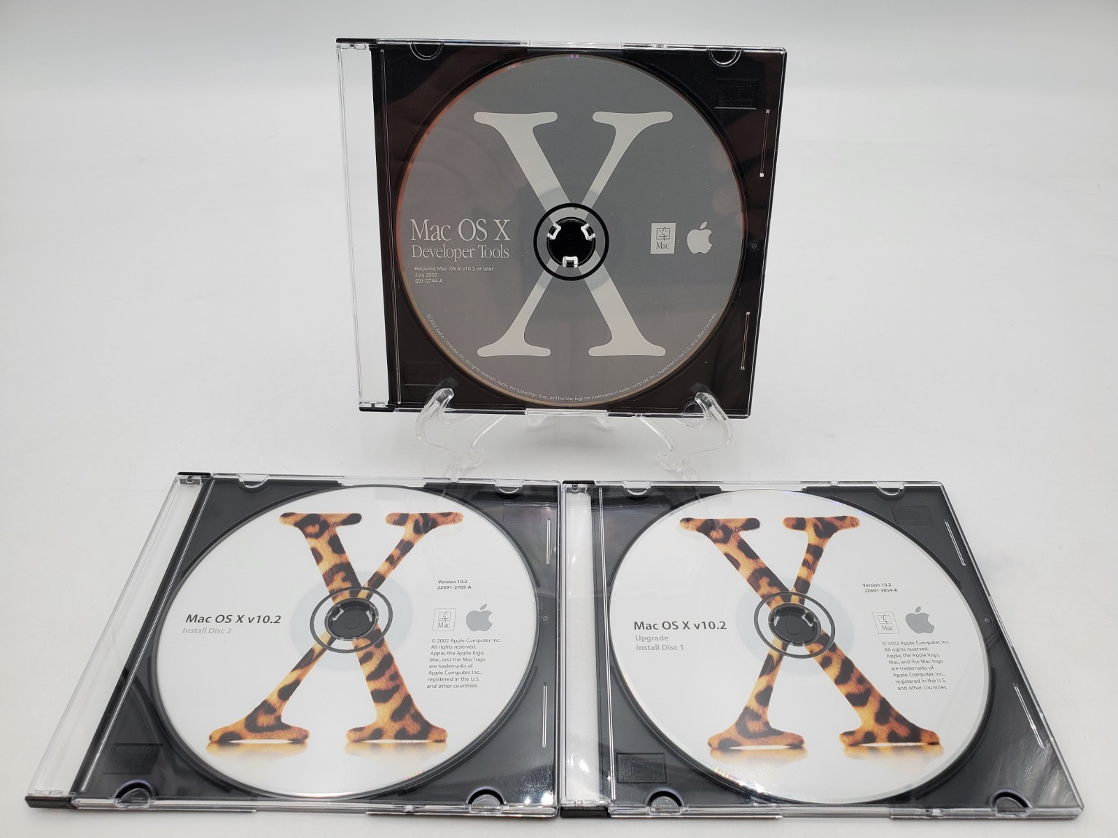 Apple Mac OS X v10.2 Upgrade Install Disc, Developer Tools Disc Lot of 3 Disc