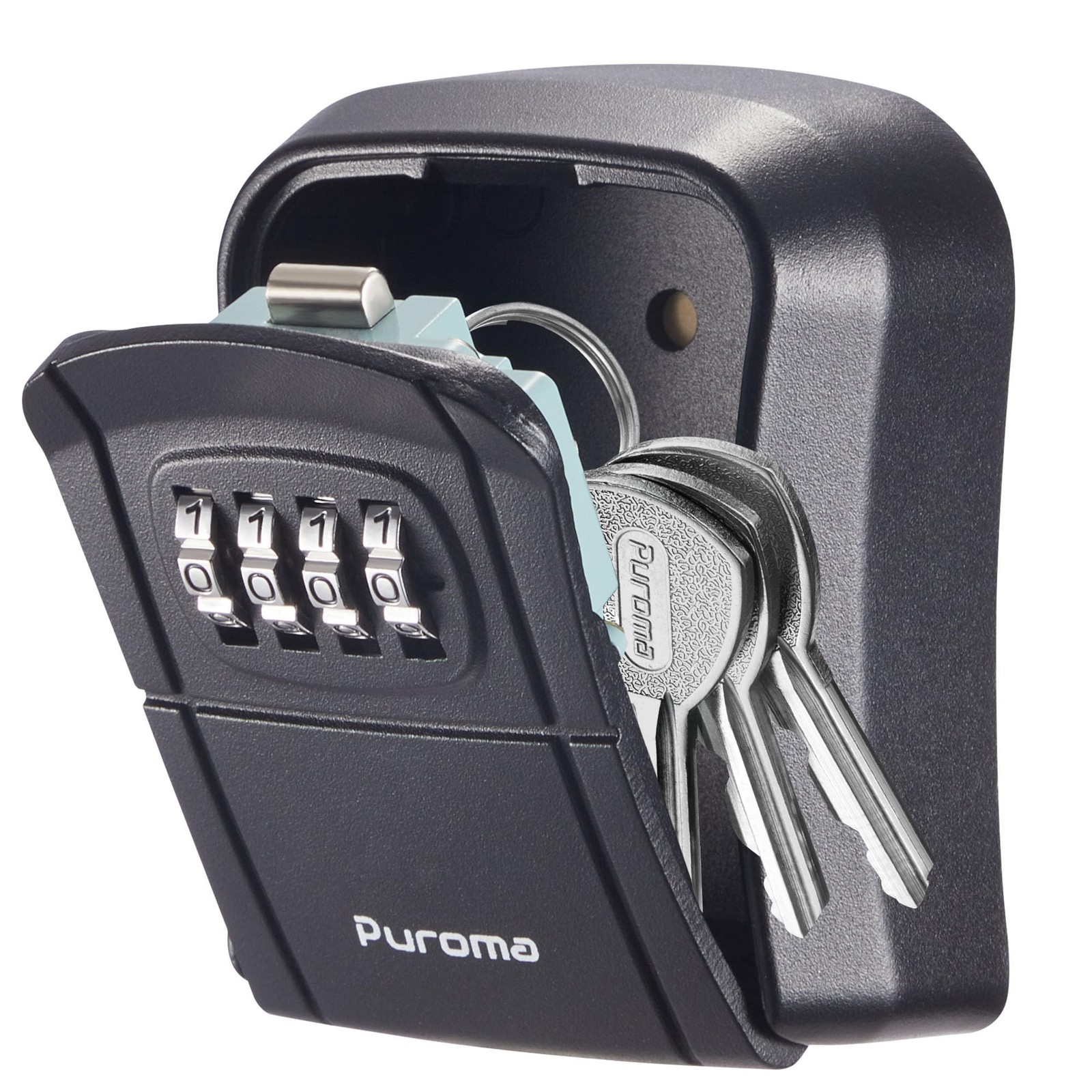 Puroma Key Lock Box Combination Lockbox Medium Capacity, Pure Black 