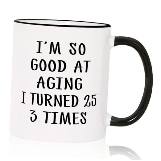  75th Birthday Gifts for Women Men, Funny 75th Birthday Decoration 11 Ounces