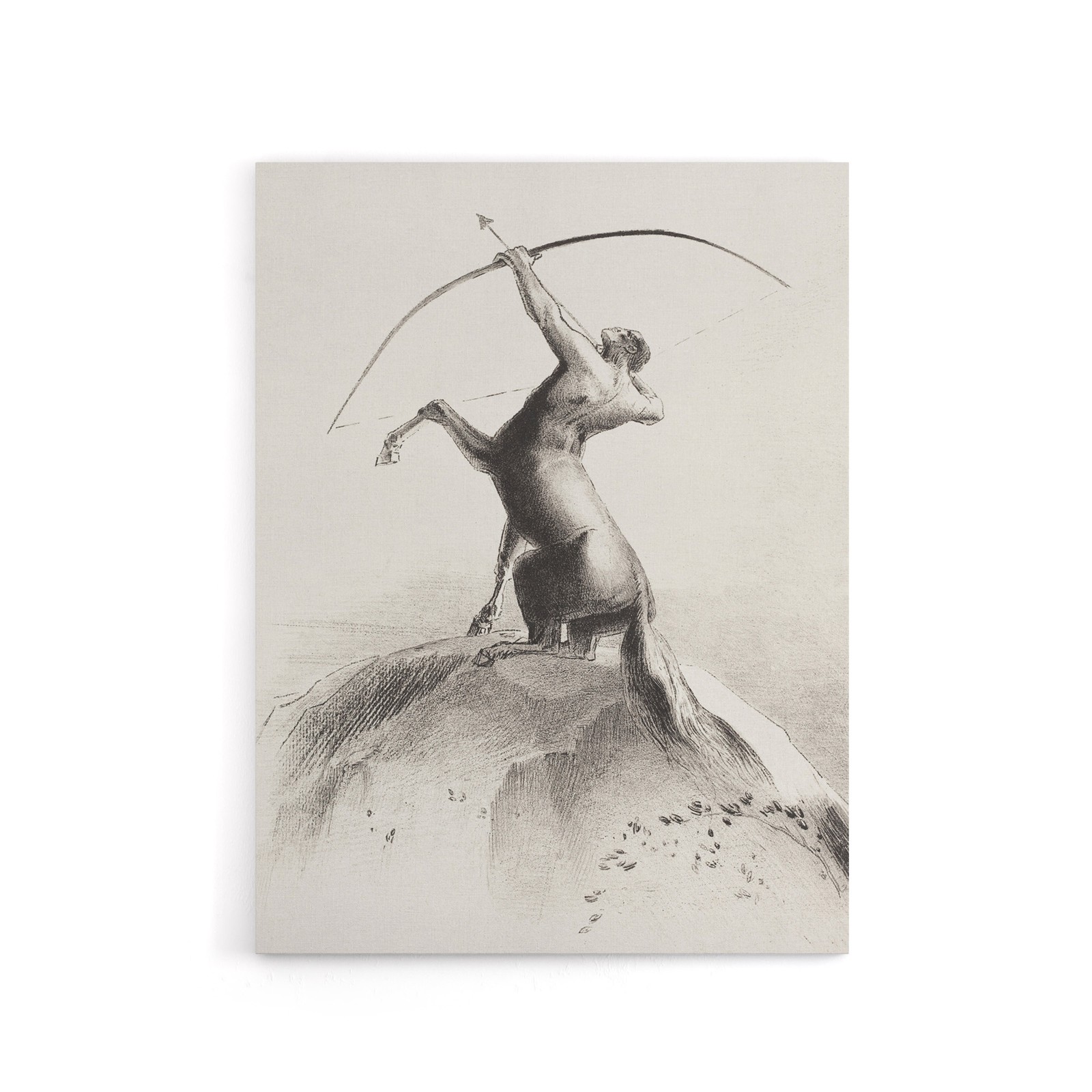 Centaur Aiming at the Clouds Redon Vintage Canvas Wall Art Print