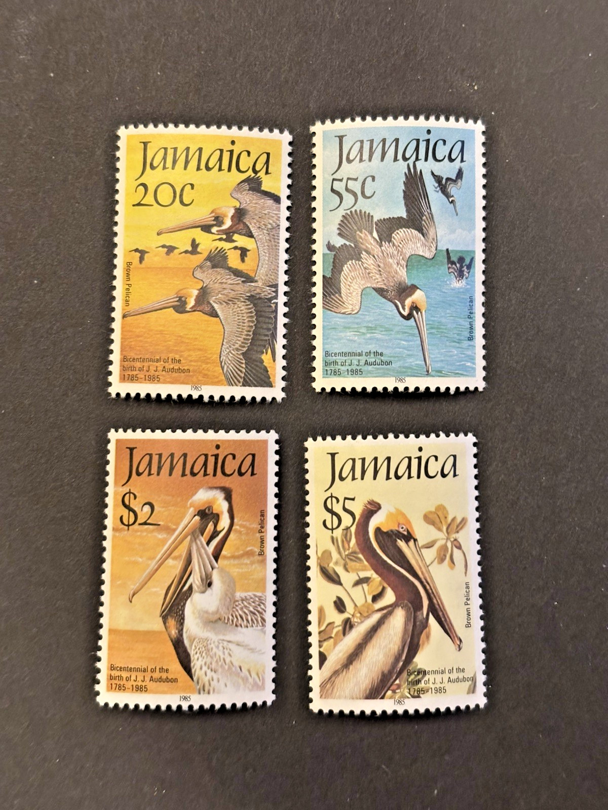 Jamaica: 1985  Birth Bicentenary of John Audubon,  MNH set