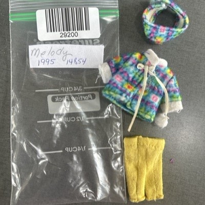 Melody Doll Outfit 1995 Multi-Color Plaid 3-Pc w/Pants