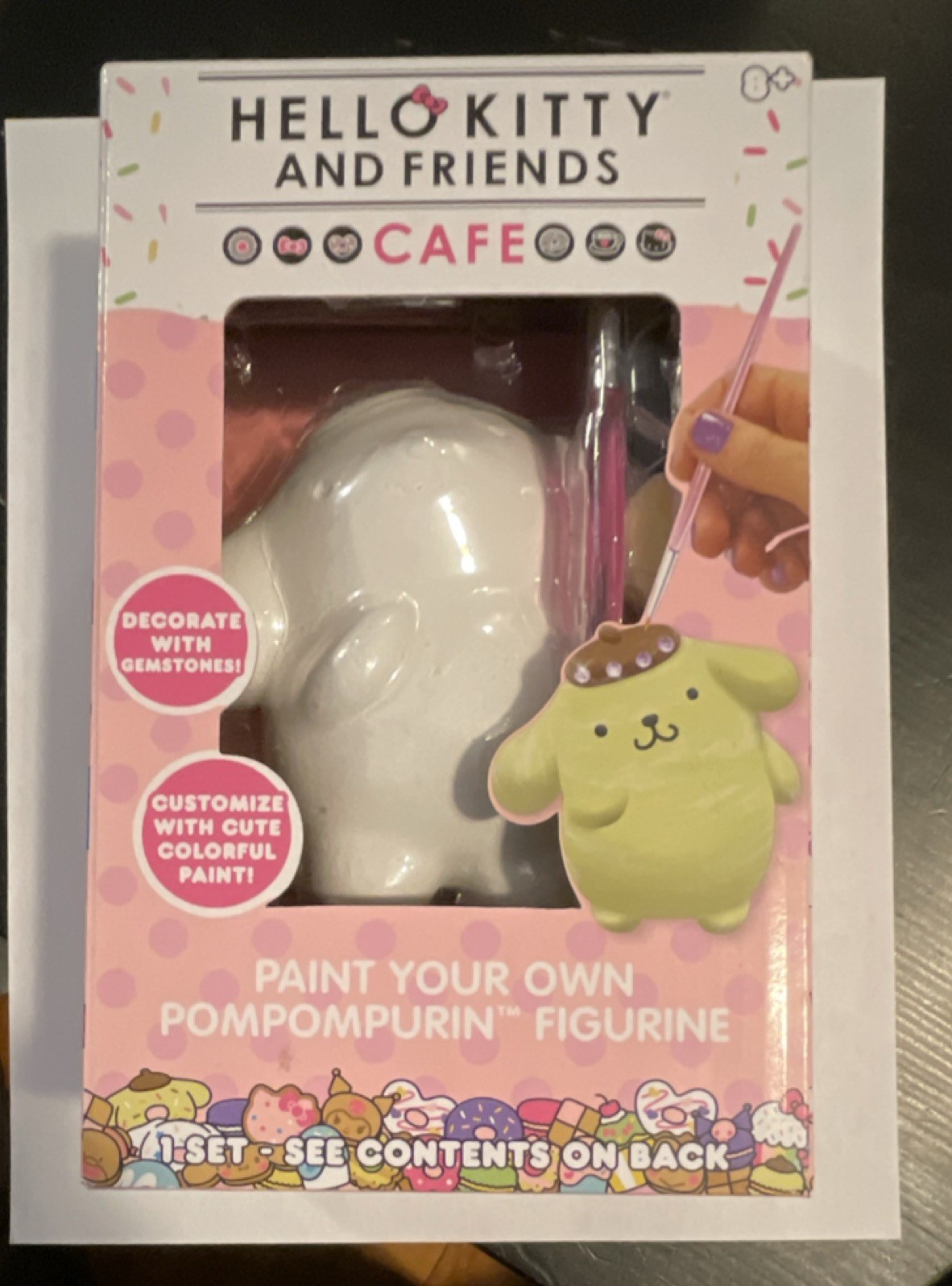 Sanrio Paint Your Own Pompompurin Figurine Kit Hello Kitty and Friends Cafe