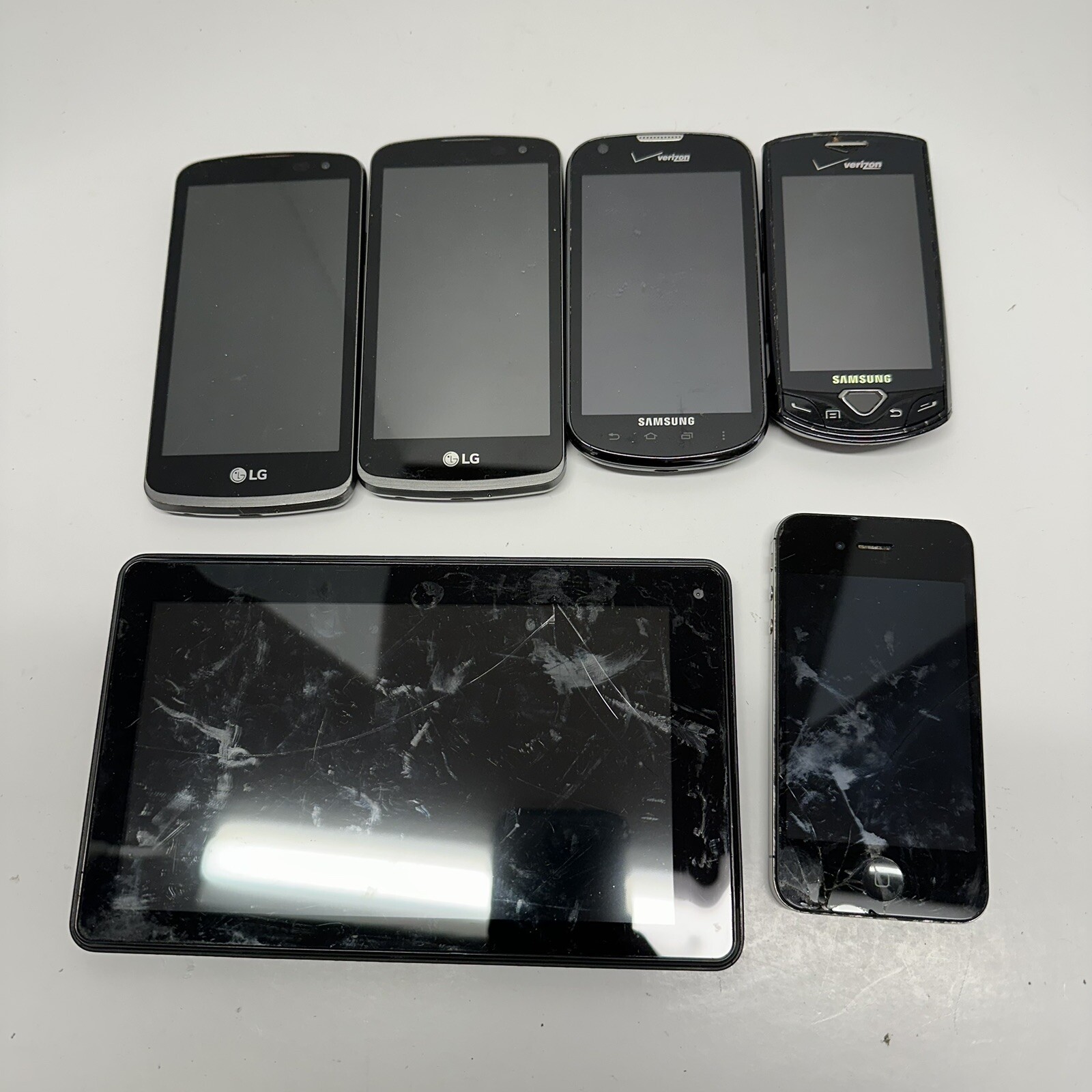 Electronics Lot 5 Phones + 1 Tablet iPhone Samsung LG For Parts