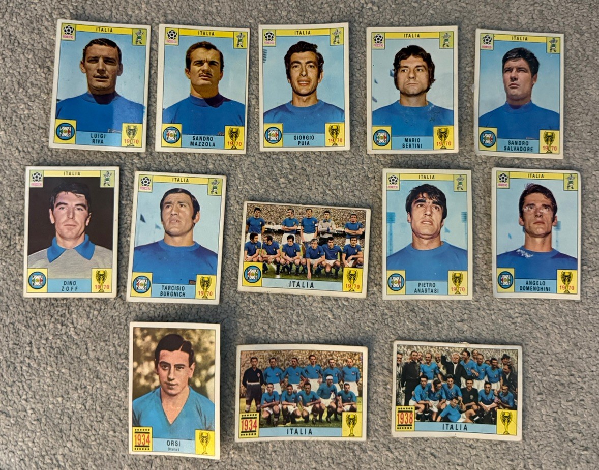 Rare Italy World Cup Soccer Stars Mexico 70 Sticker/Cards