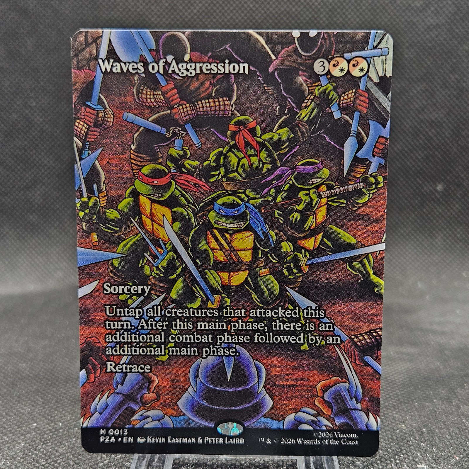 Waves of Aggression Borderless TMNT MTG Source Material PZA Magic Turtles