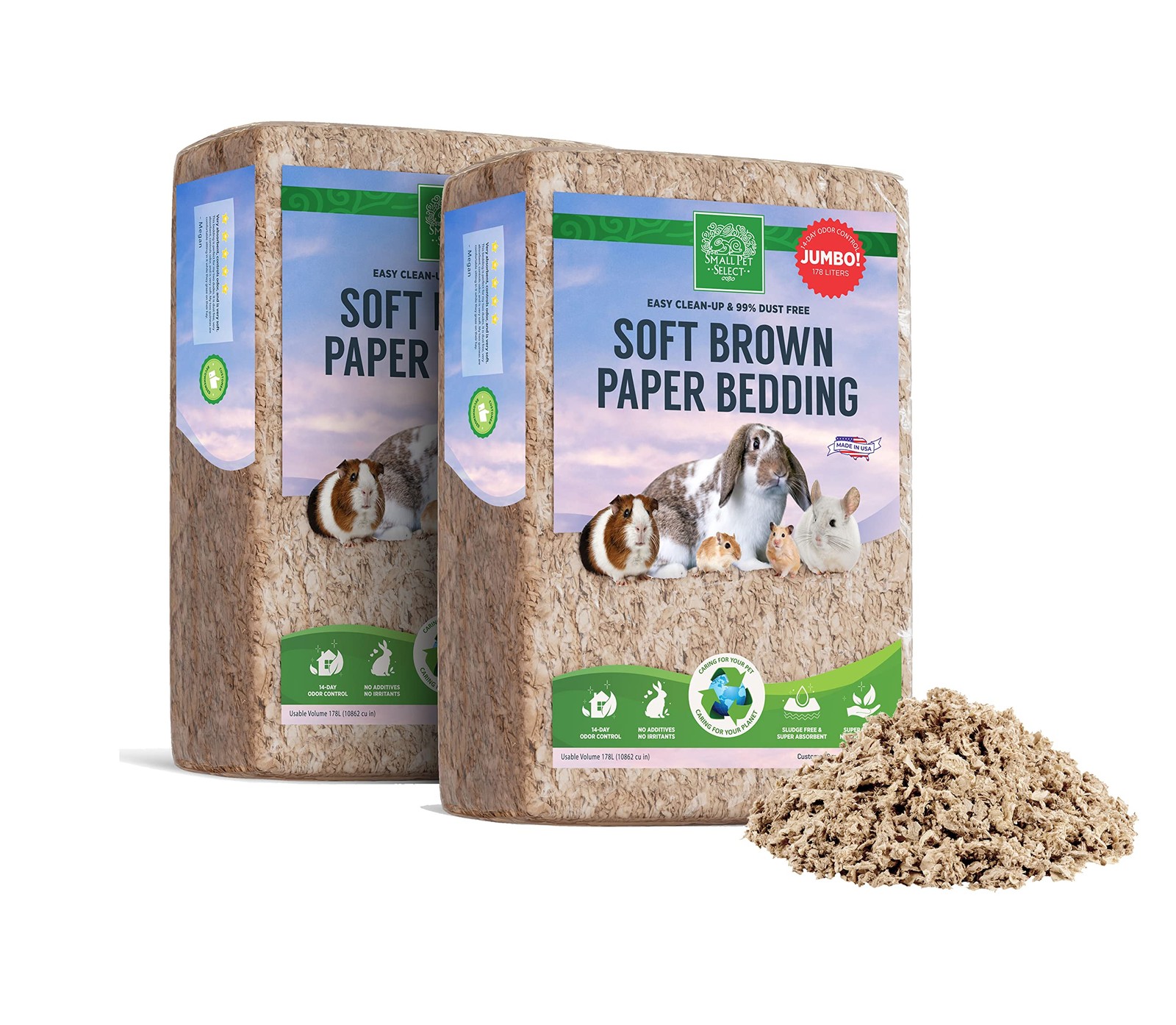 Brown Natural Paper Bedding, Soft Animal Bedding with Odor Control for Guinea...