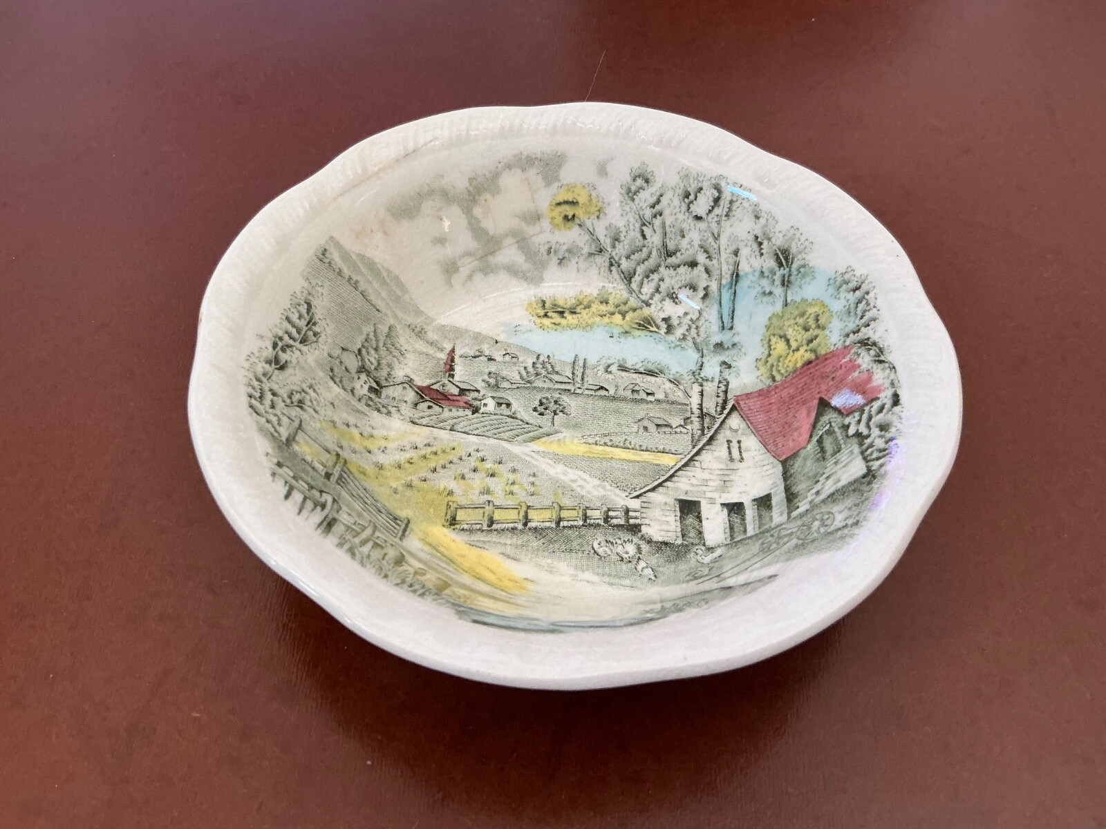 VTG Alfred Meakin Fruit/Dessert/Berry Bowl..Home Pastures (England) 5-1/4"