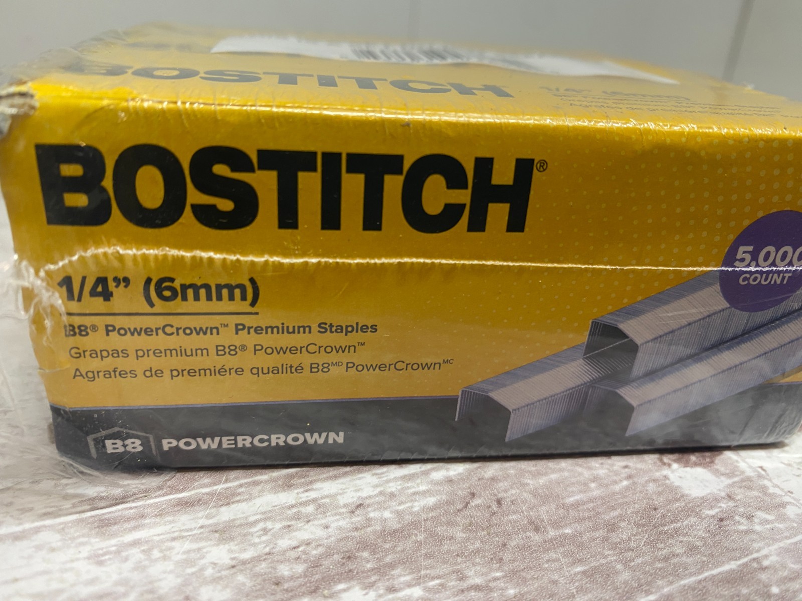 Bostitch B8 PowerCrown Premium Staples 1/4" Leg Length 5000/Box STCRP211514 NEW