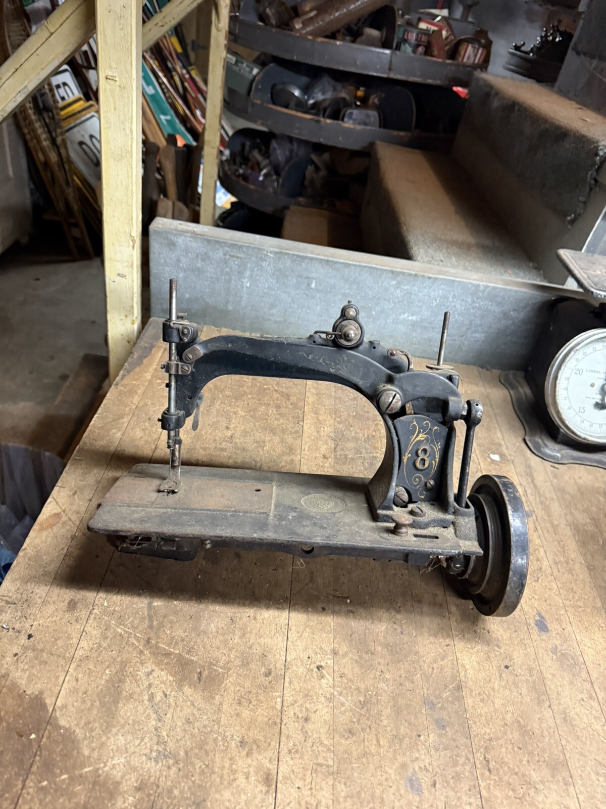 Antique Union Square Wilson & Wheeler No 8 Sewing Machine Motor Head Parts USA