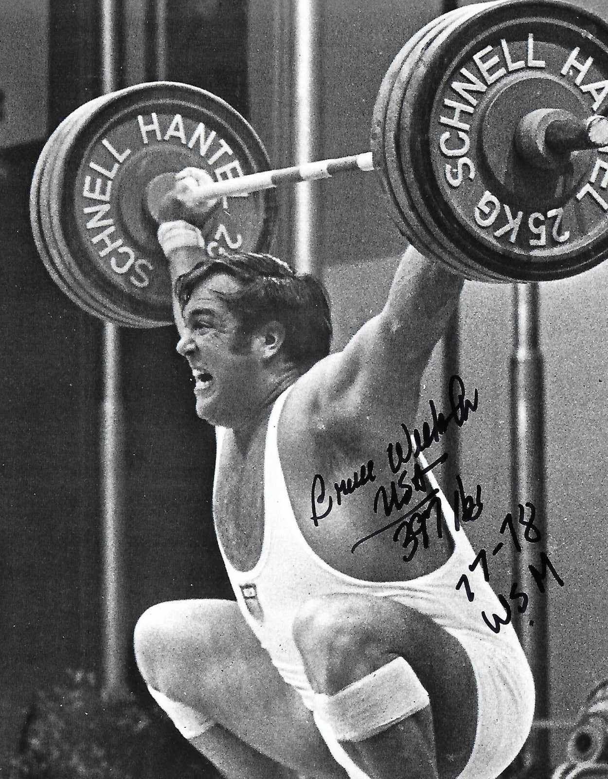 Bruce Wilhelm auto/signed 8x10 photo Strongman Powerlifting Legend COA LOOK!