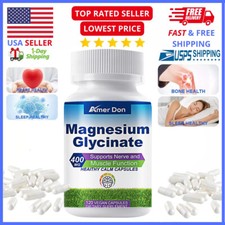 Magnesium Glycinate 400mg With Vitamin D3 120 capsules 125% DV High Absorption