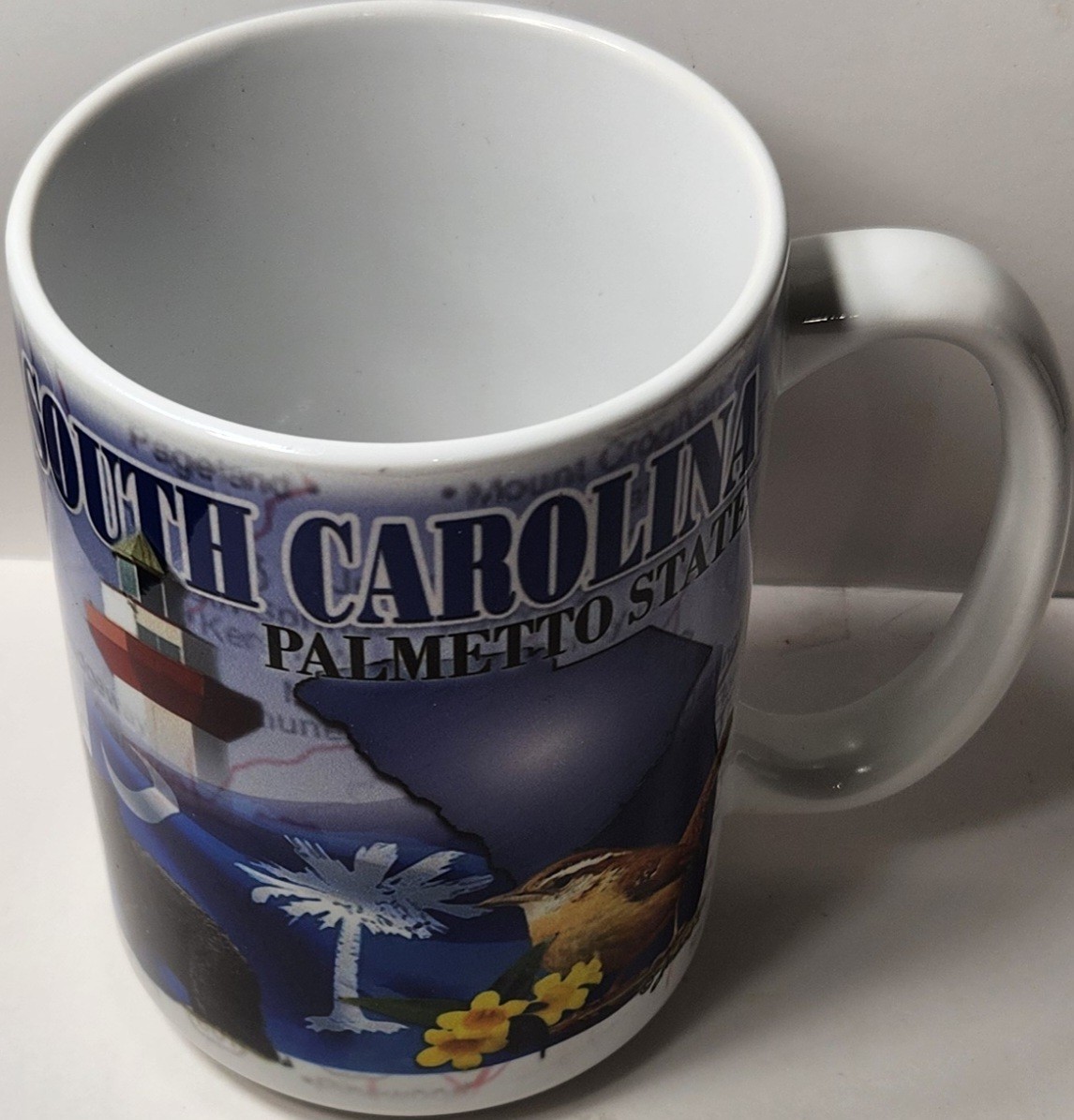 15oz Mug "Featuring South Carolina "The Palmetto State (Heavy Duty) 4.75"T 