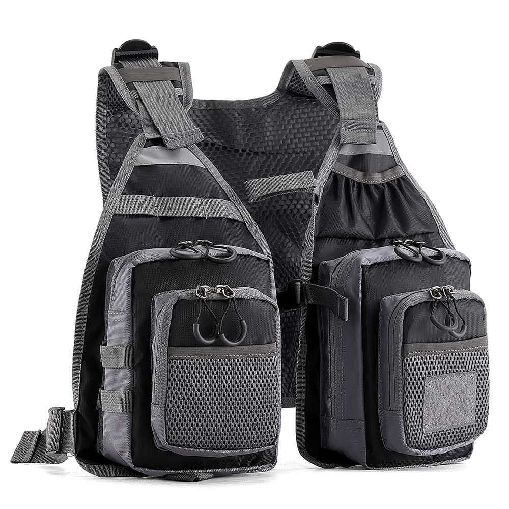 Multi functional breathable vest for sea fishing adventure fishing (black)