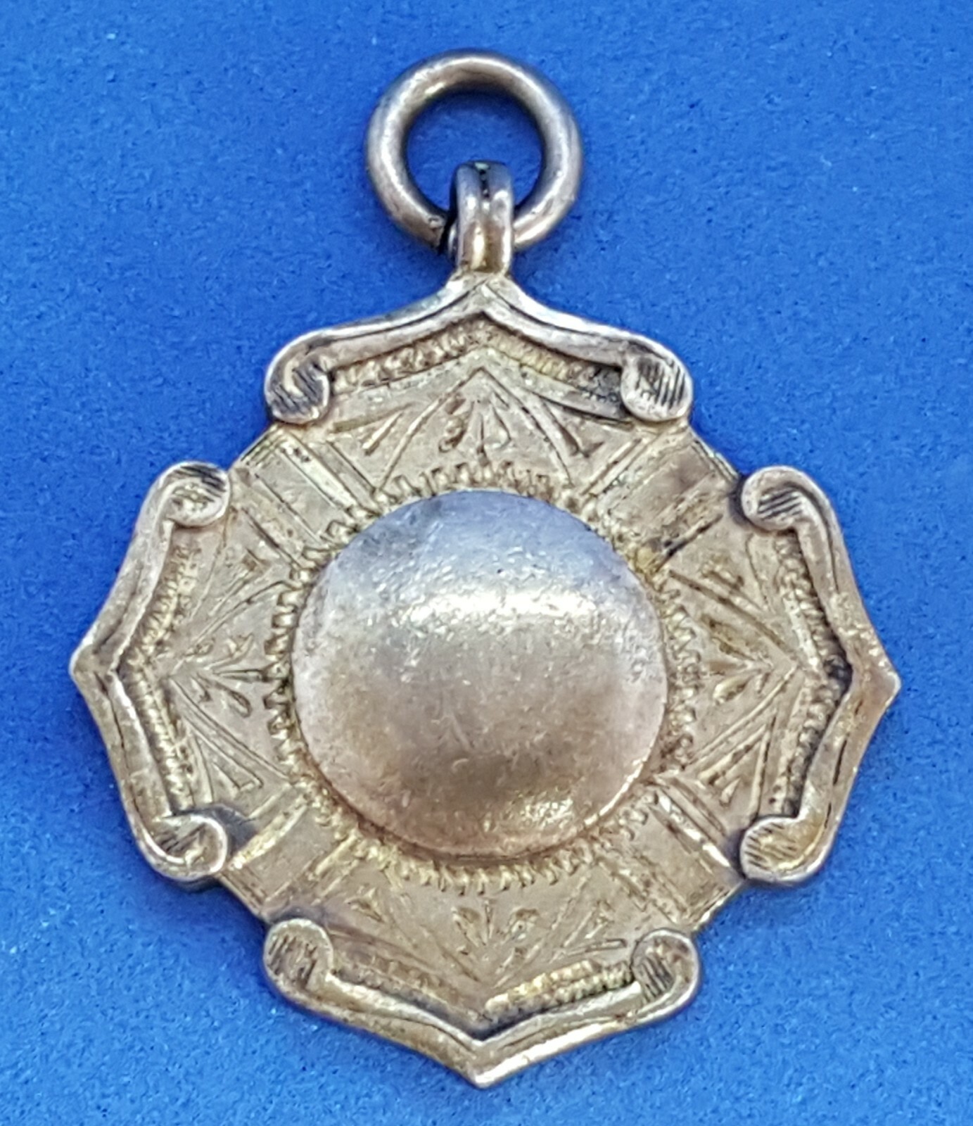 Hallmarked silver vintage Art Deco antique shield fob prize medal H