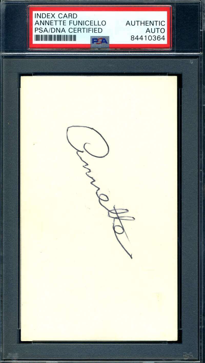 Annette Funicello PSA DNA Coa Signed 3x5 Index Card Autograph