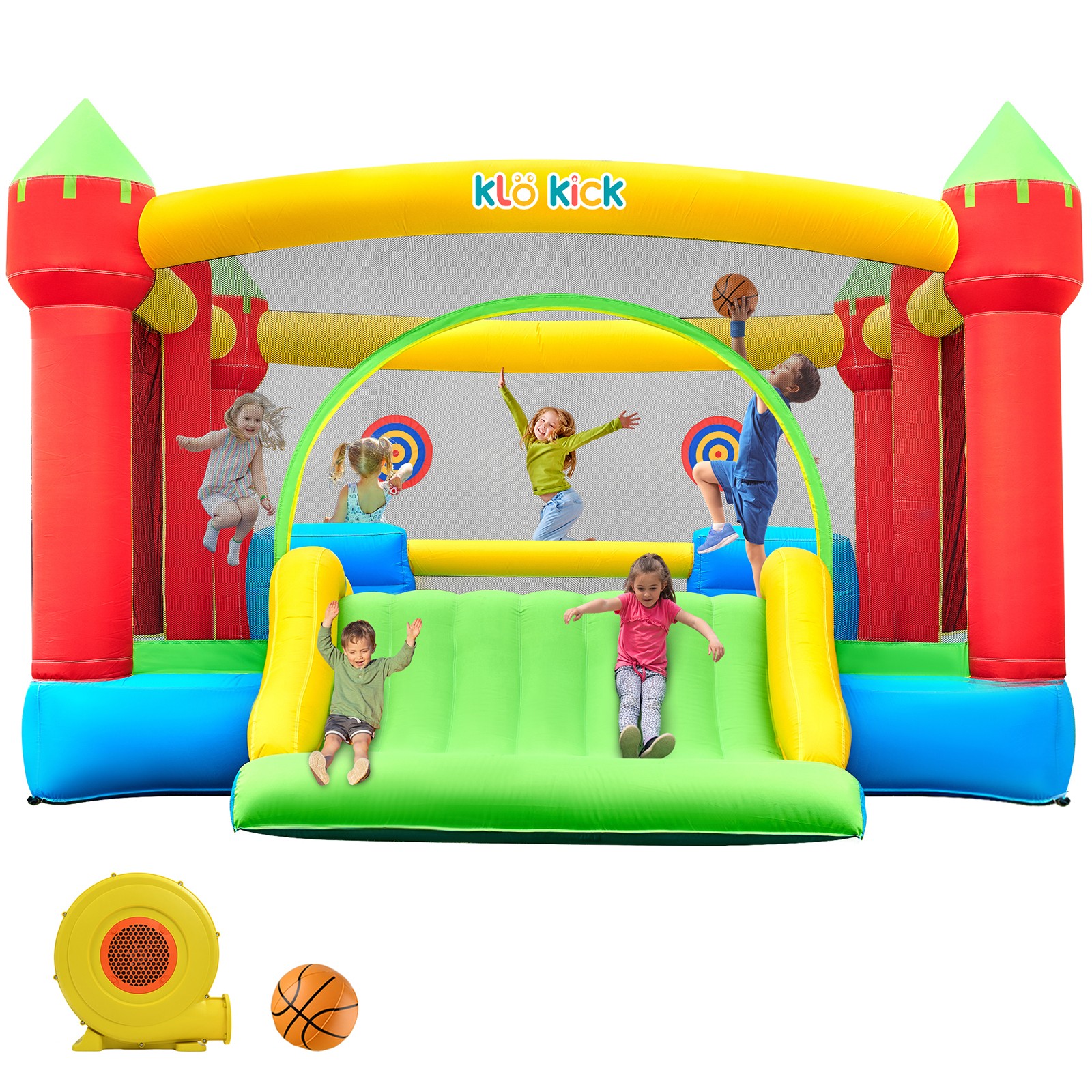 Large Inflatable Bounce Castle Outdoor Jumping Bouncy House Wider Slide w/Blower