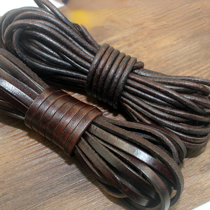 Genuine Leather Cord First Layer Cowhide Rope for Necklace DIY Jewelry Accessory