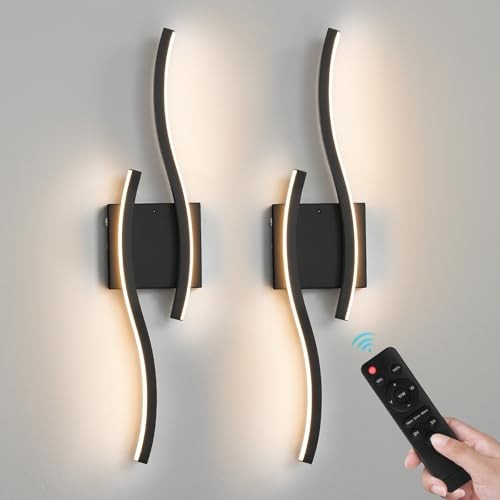  Battery Operated Wall Sconces: Rechargeable Sconce Wall 23.6 Inch Black