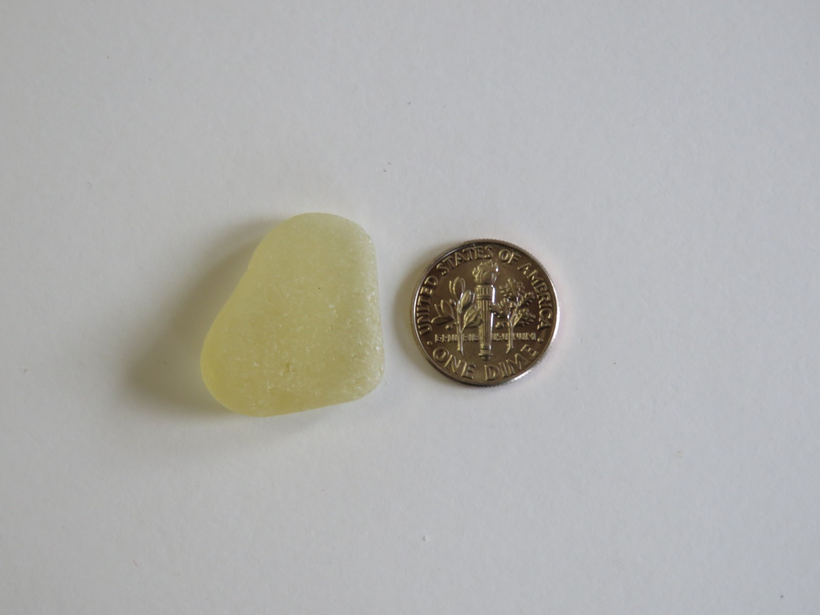 California Sea Beach Glass Surf Tumbled Frosted Light Yellow Jewelry