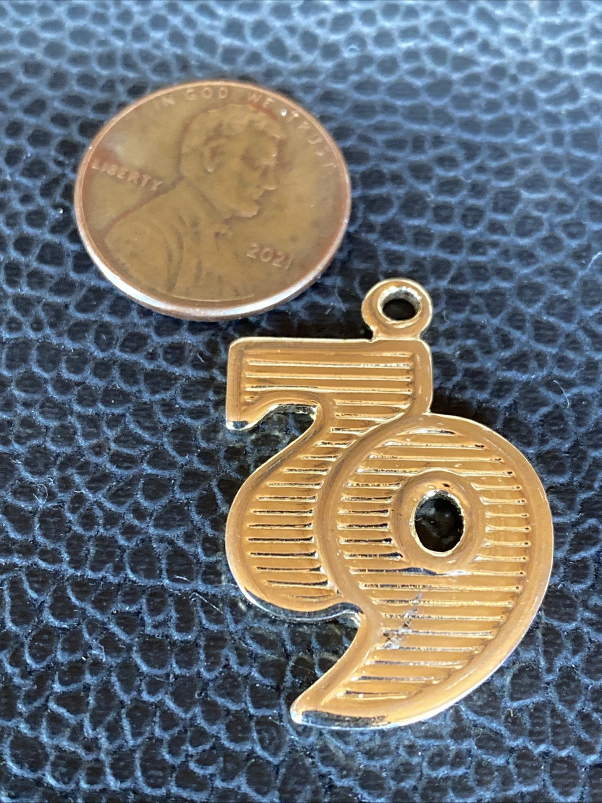 Gold Toned Funky Groovy Retro 79 Senior Class of 1979 High School Pendant Charm