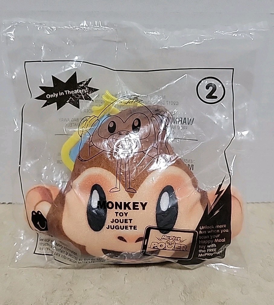 Monkey Emoji Movie McDonalds Happy Meal Toy Small Plush 2017 Sony Pictures #2