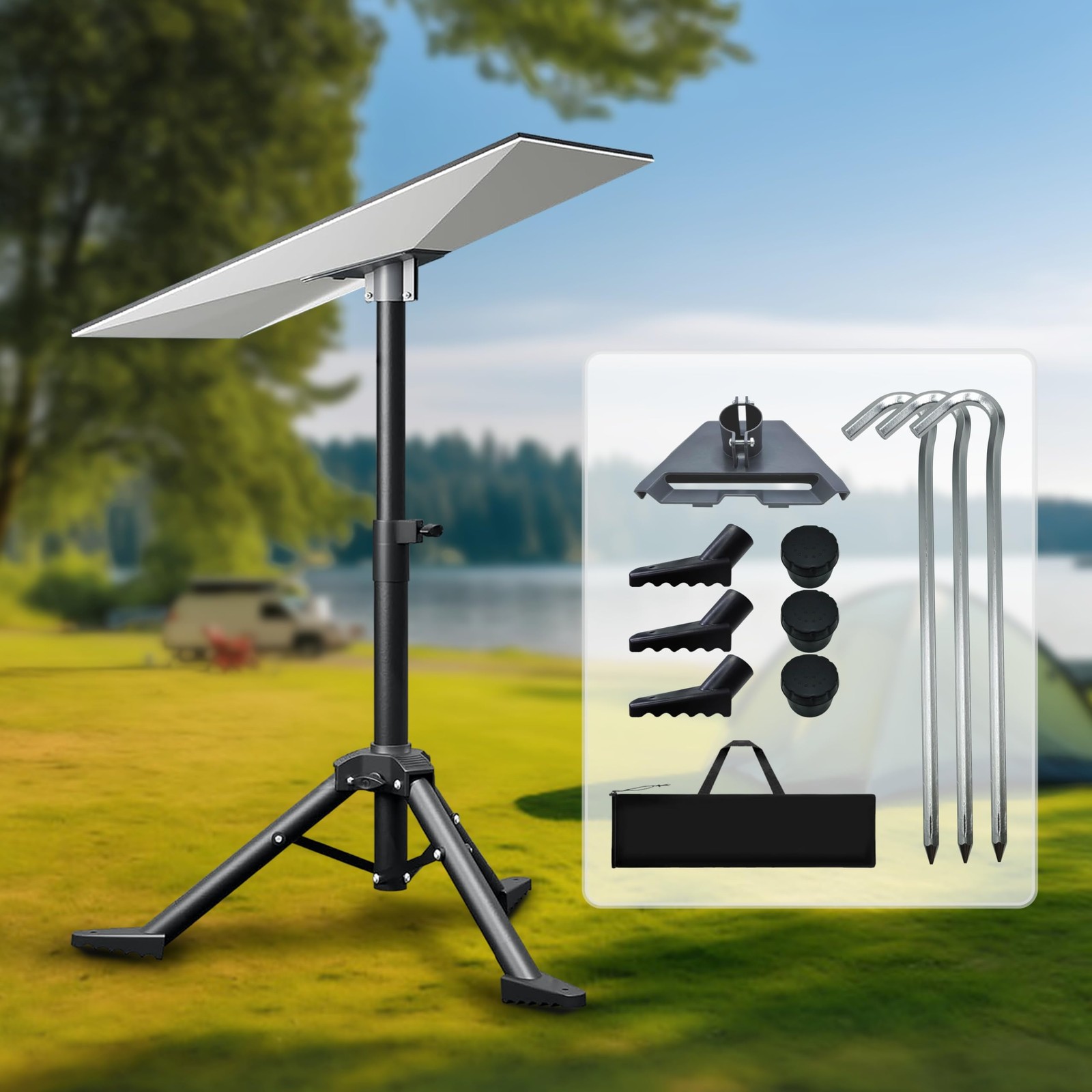 Gen 3 Starlink Tripod Stand with Pipe Adapter, with Starlink Gen 3, Height Ad...