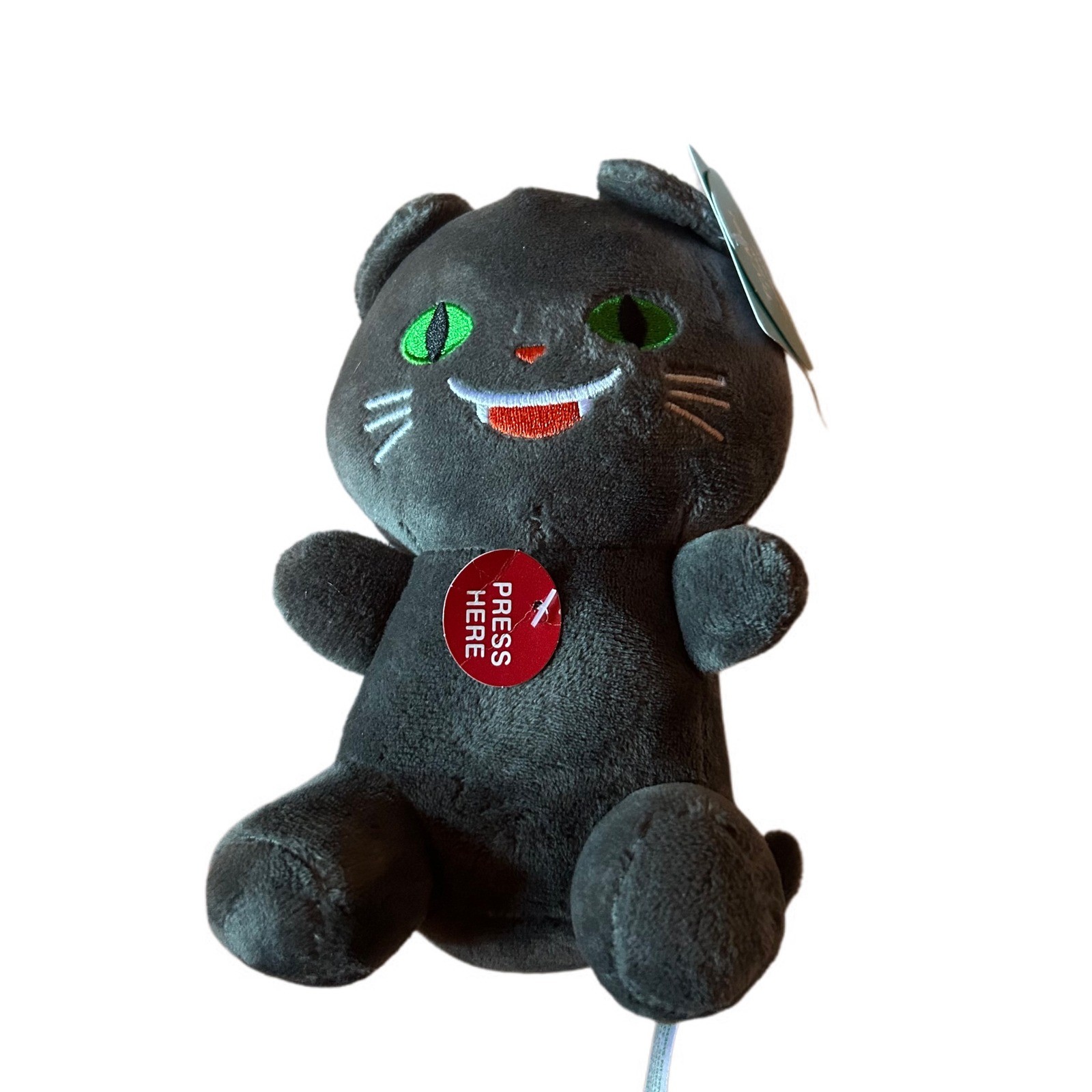 Spooky Village Black Cat Musical Plush Toy Press Here Happy Halloween NWT
