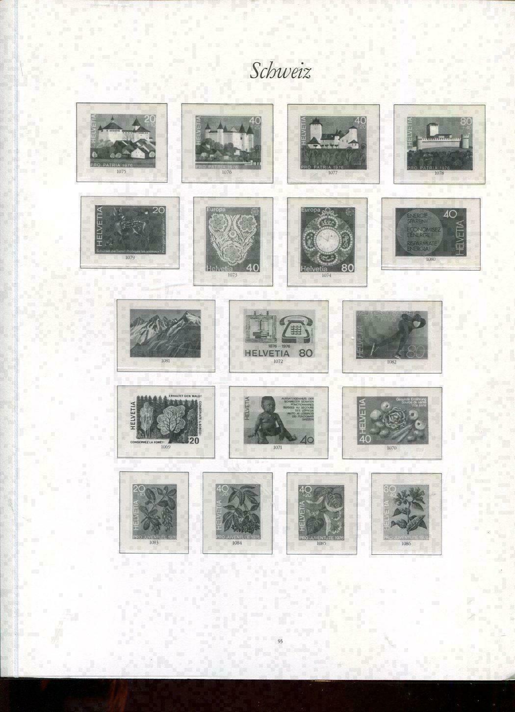 Switzerland 1965 - 1976 Borek hingeless album