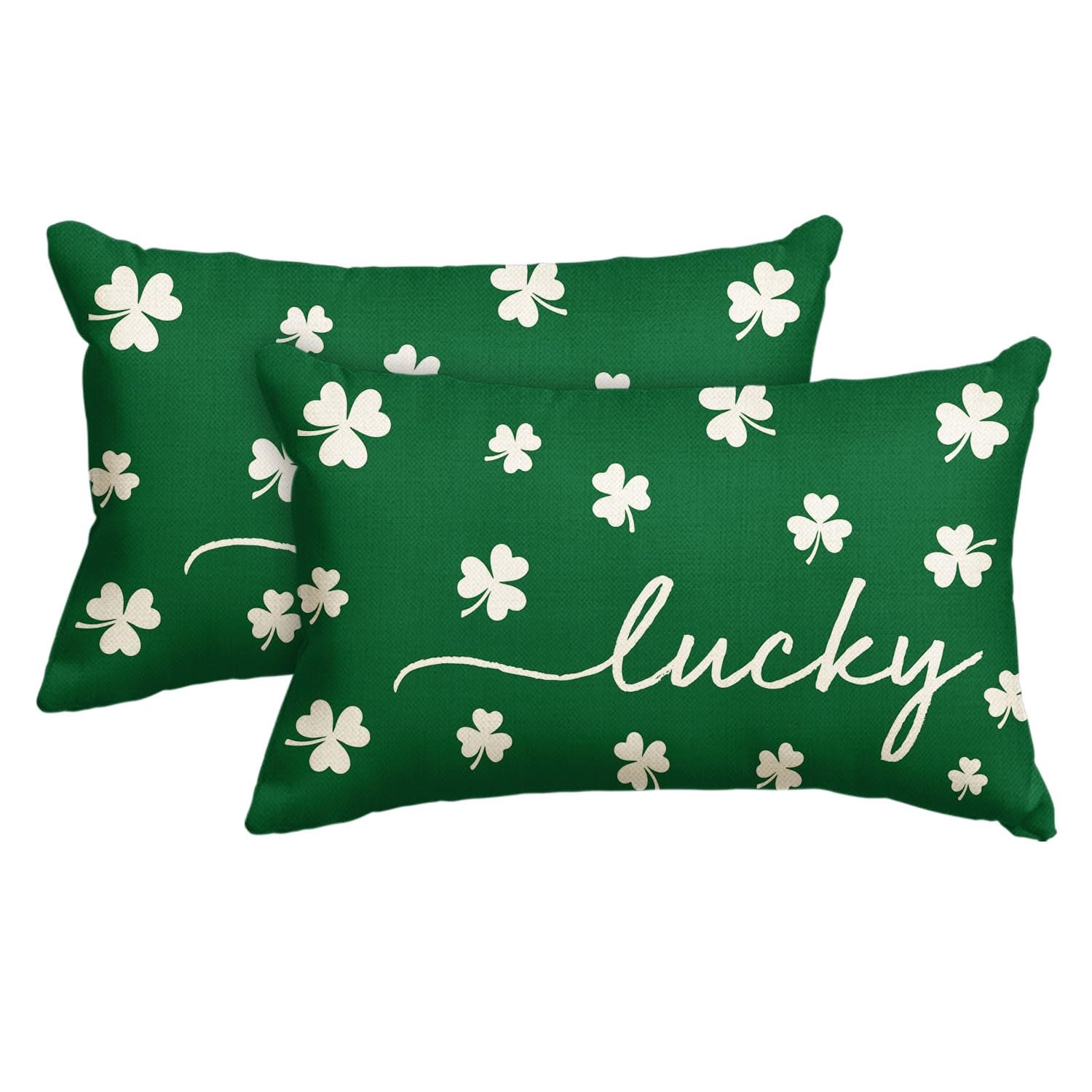 AVOIN colorlife St Patricks Day Lucky Clover 20" x 12" (Pack of 2), Green 