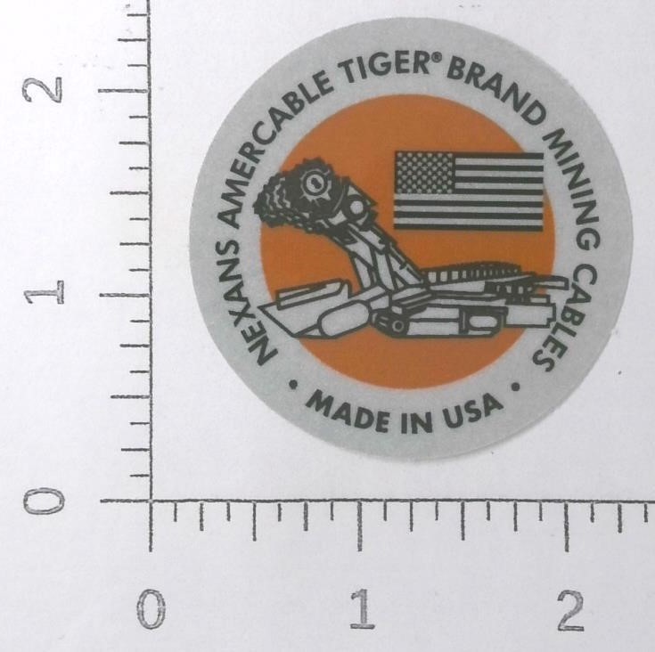 Vintage AmerCable Systems Tiger Brand Cable Katy Texas Coal Mining Sticker Decal