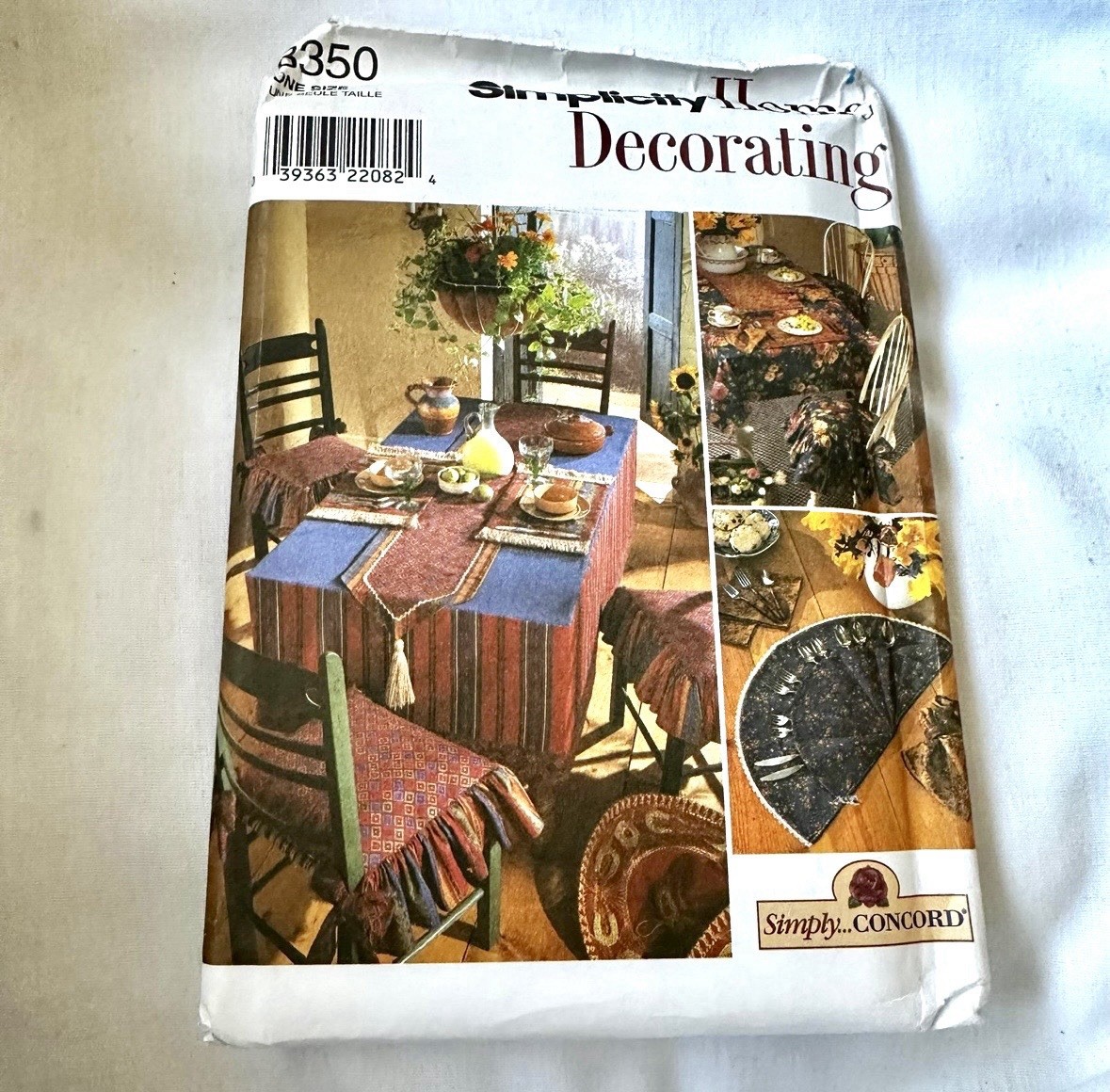Simplicity Home Decorating Pattern 8350 Table Accessories New Uncut
