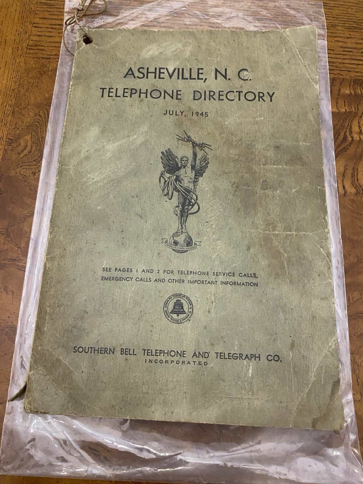 Asheville North Carolina City Directory 1945 Bell Telephone Rare