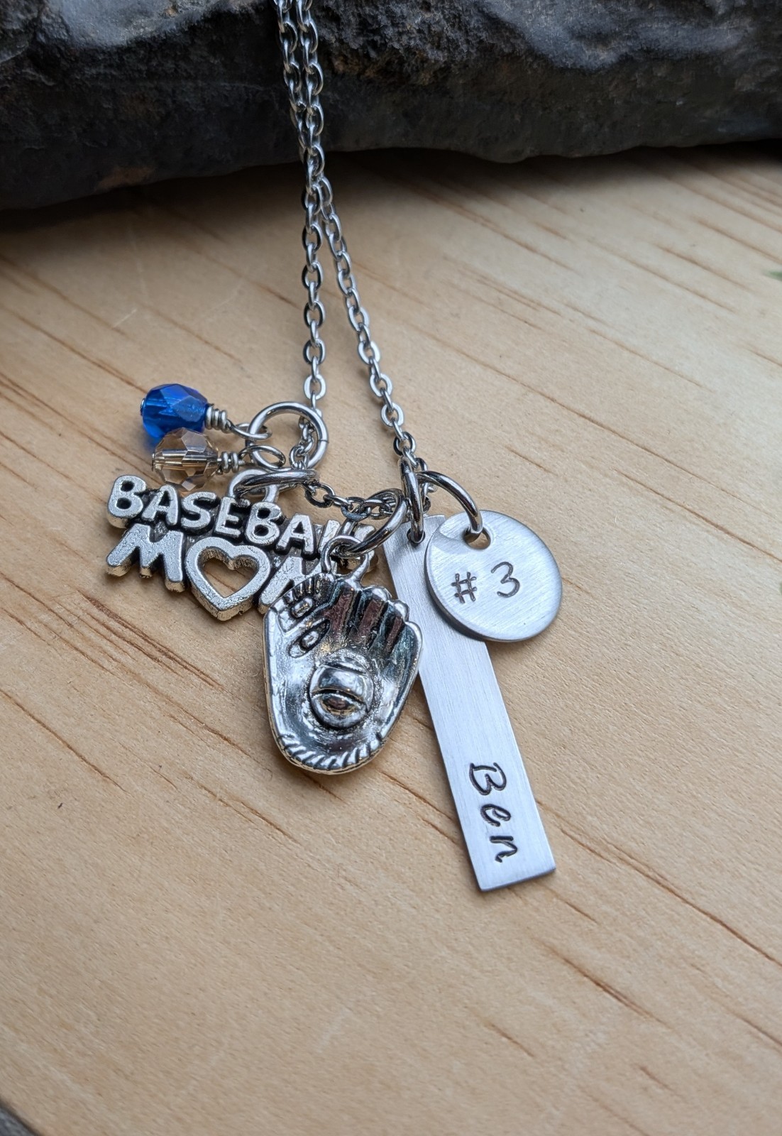 Baseball Mom Necklace, Baseball Mama Gift, Custom Baseball Jewelry