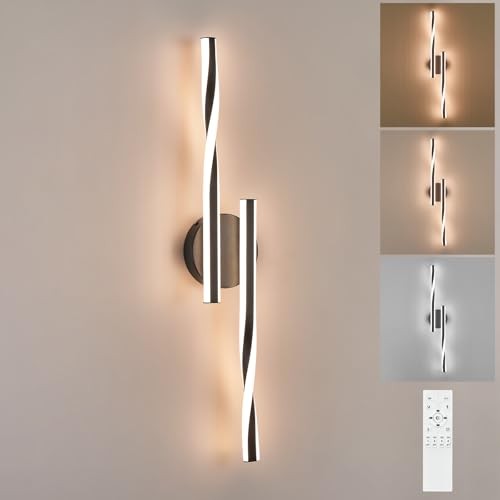 Modern LED Vanity Light Bathroom Wall Sconce with Remote 30 IN-1 Pack Black