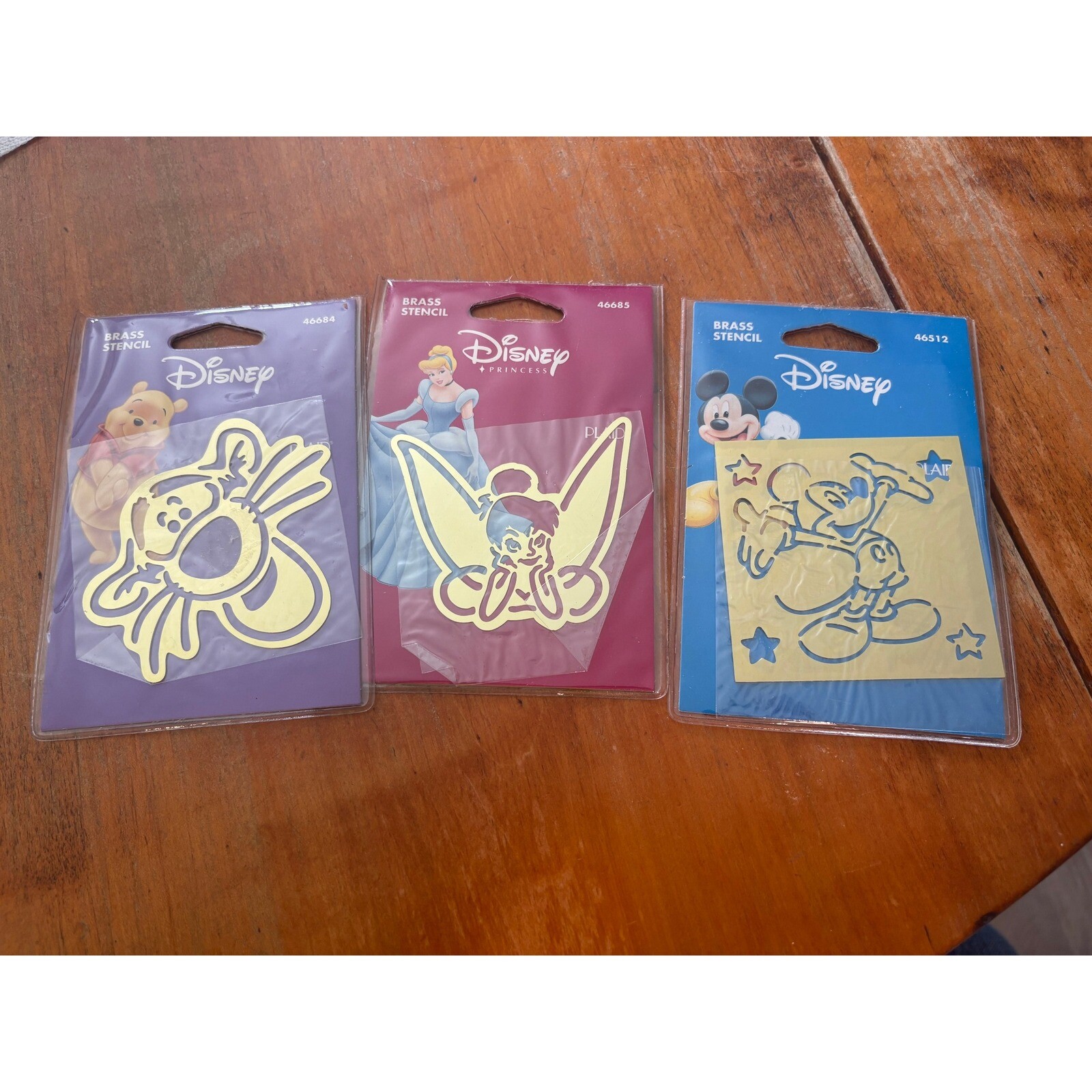Disney Brass Stencils Set of 3 Tigger Tinkerbell Mickey Mouse